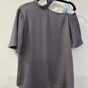 Express Gray Asymmetrical Top